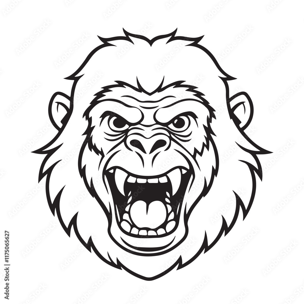 A gorilla head vector artwork illustration A gorilla head vector artwork illustration