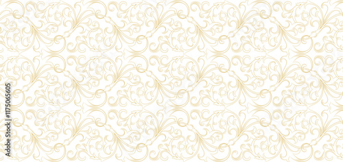 Golden Floral seamless background premium pattern design for wedding, textile, cloth, luxury, wrapping, paper, gift wrapping print