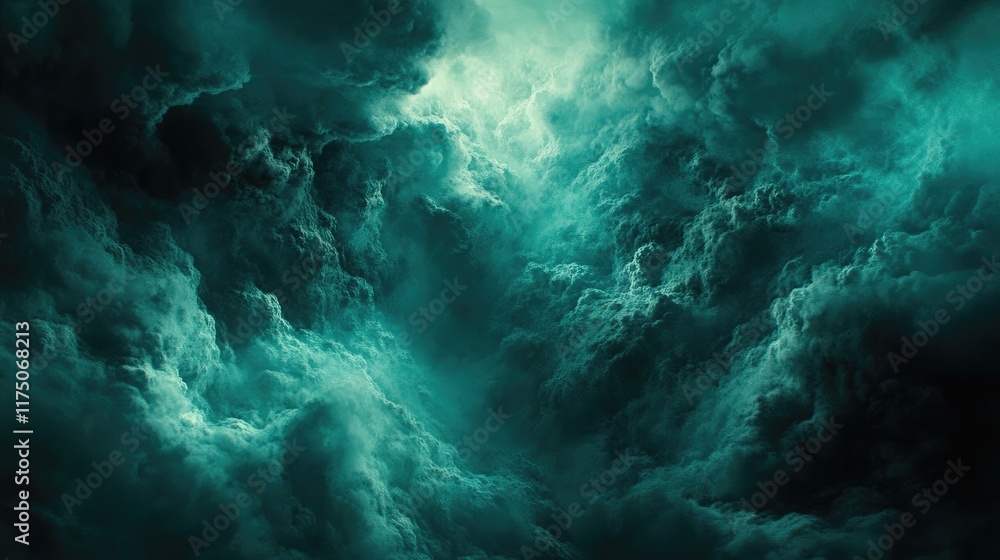 Fototapeta premium Teal Cloudscape An Ethereal Atmospheric Scene