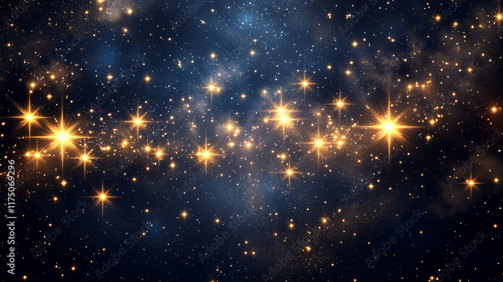 Fototapeta premium Surreal cosmic scene with bright stars 