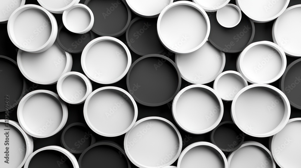 Overlapping Circles in Black and White Abstract Design Overlapping Circles in Black and White Abstract Design