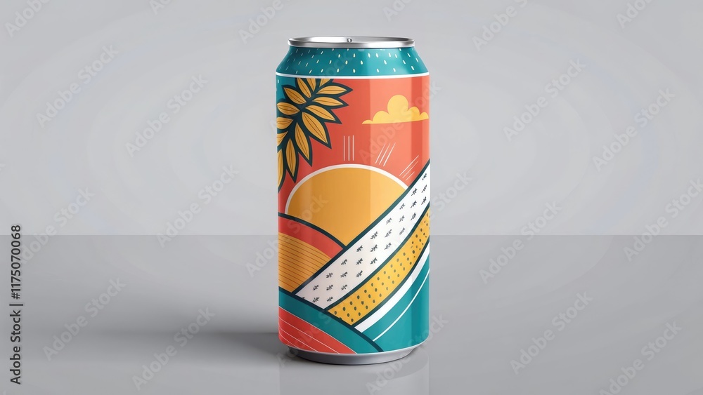 Fototapeta premium Can with a vibrant custom design