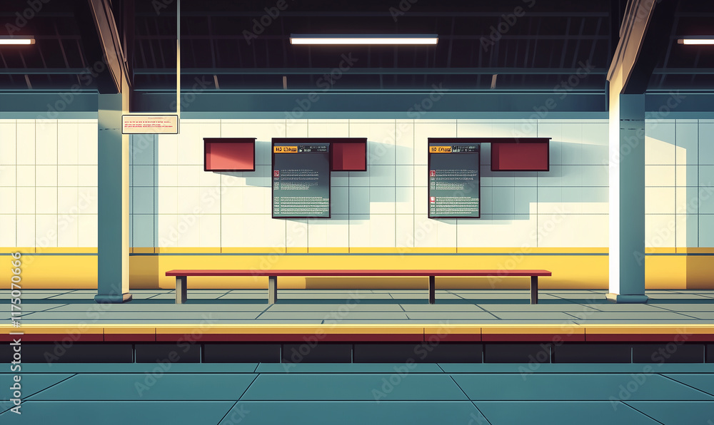 Fototapeta premium Minimalist photo of a train station