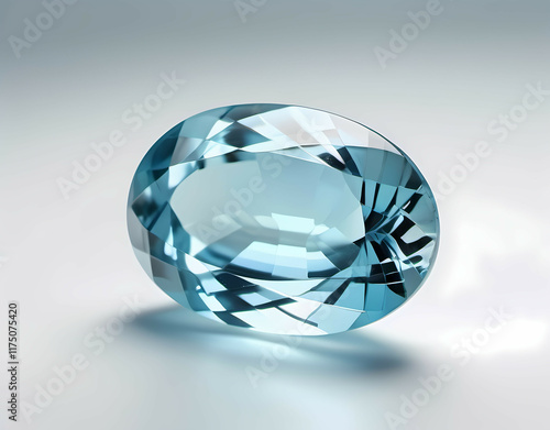A shimmering aquamarine with pale blue hues. Popular gemstones. Generative AI
