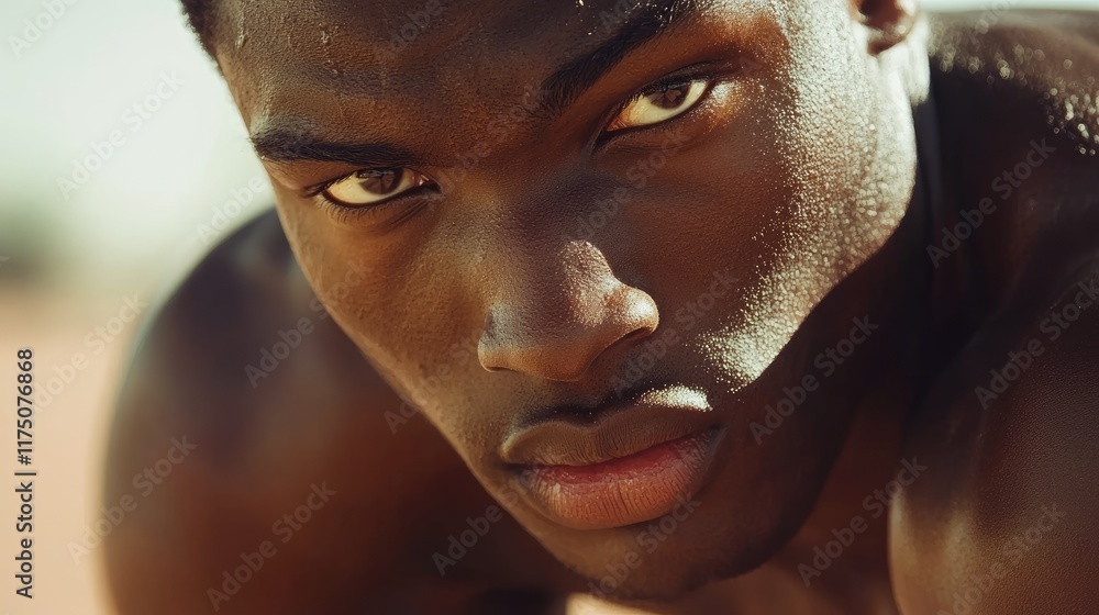 Close up portrait of a young dark skinned man Close up portrait of a young dark skinned man