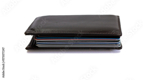 Wallet with credit cards isolated on white backround