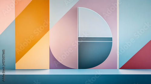  Geometric abstract shapes with soft colors 