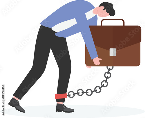 Debt burden, financial obligation or loan payment, heavy load of money failure, mortgage or borrowing money problem concept,
