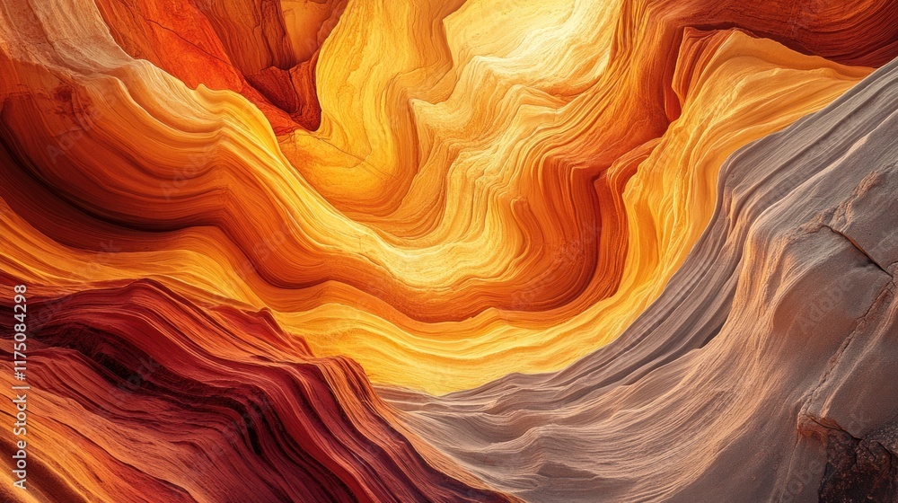 Obraz premium A richly textured close-up of sandstone and mountain stone in orange, brown, red, and golden yellow tones, creating a bright and natural design