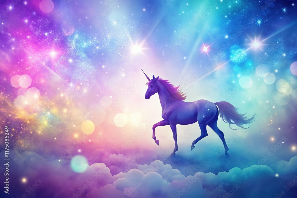 Magical Unicorn Silhouette Pastel Rainbow Background - 8K Stock Photo Magical Unicorn Silhouette Pastel Rainbow Background - 8K Stock Photo