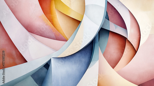 Abstract geometric art in soft colors 