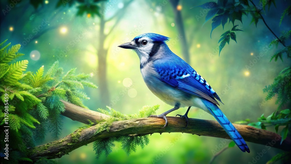 Obraz premium Majestic Coy Blue Jay Double Exposure - Nature Photography Stock Image
