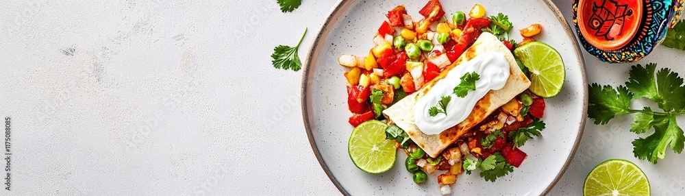 Fresh and Colorful Plate of Grilled Chicken with Vegetables and Lime Garnish Fresh and Colorful Plate of Grilled Chicken with Vegetables and Lime Garnish