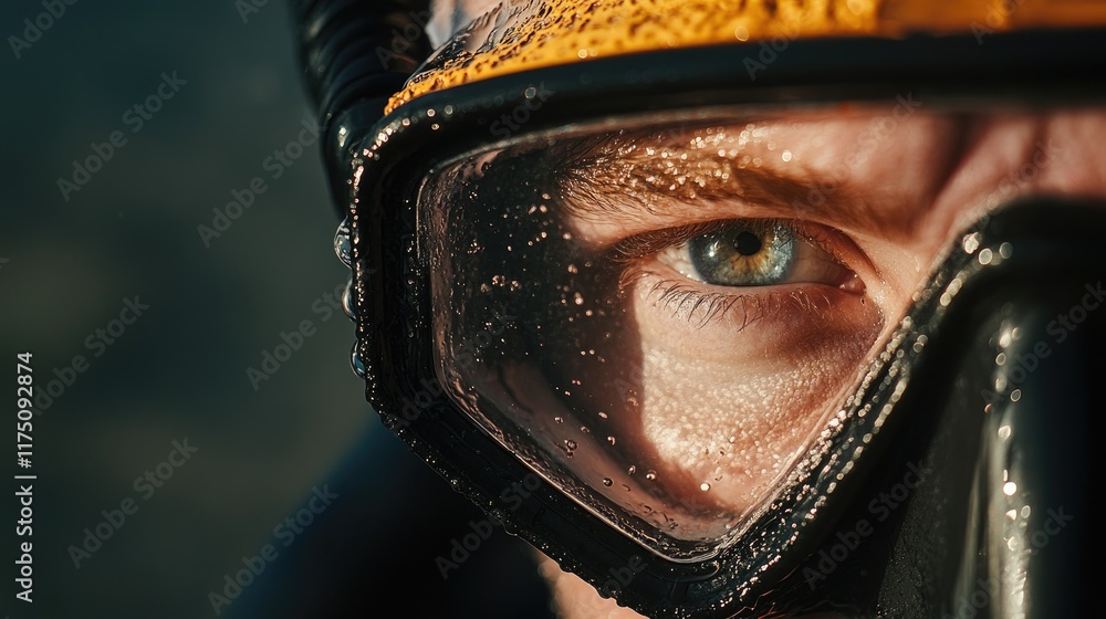 A Divers Eye Close Up Water Drops Mask A Divers Eye Close Up Water Drops Mask