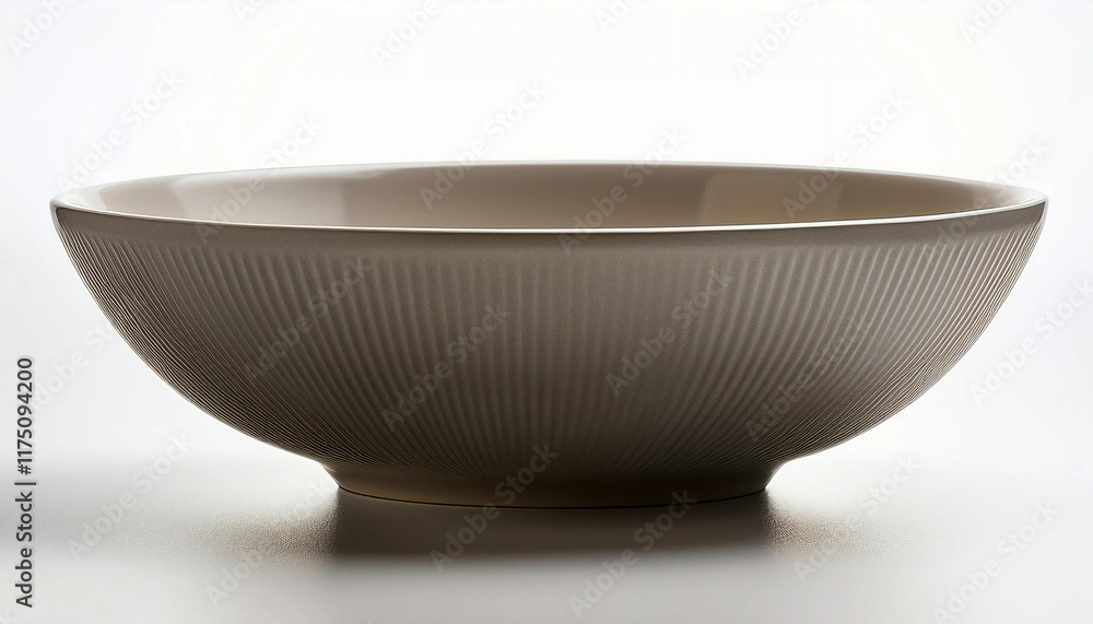 A beautifully crafted elegant modern ceramic bowl presented against a smooth white background for minimalist style and appeal. A beautifully crafted elegant modern ceramic bowl presented against a smooth white background for minimalist style and appeal.