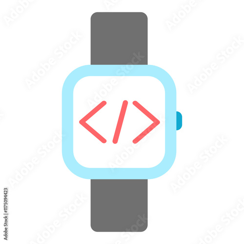 Coding in smartwatch icon