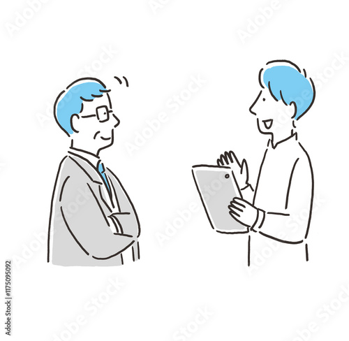 ミーティングをするビジネスパーソンのイラスト素材