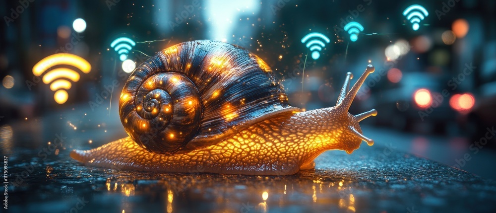 Snail, symbolizing slow yet steady technological progress. Snail, symbolizing slow yet steady technological progress.