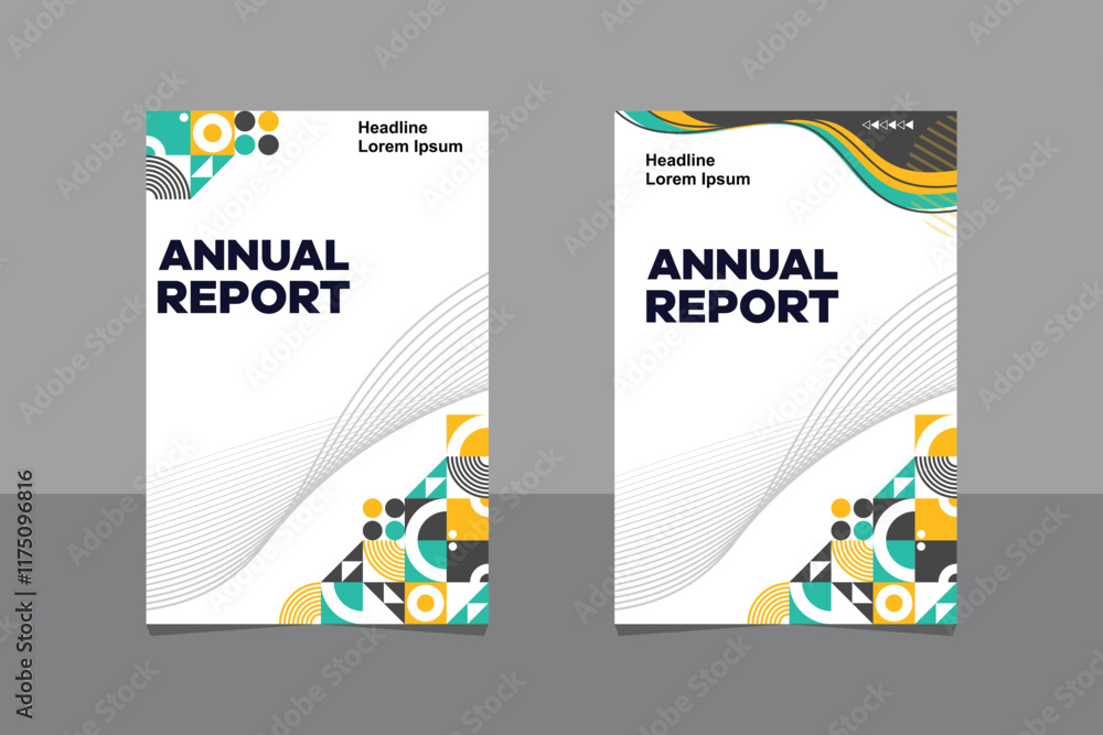 Fototapeta premium Cover design and annual report cover template A4 size for brochure design, magazine, poster, flyer etc.