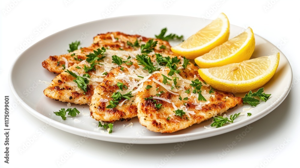 Juicy Grilled Chicken Fillets with Lemon and Fresh Herbs Garnish Juicy Grilled Chicken Fillets with Lemon and Fresh Herbs Garnish