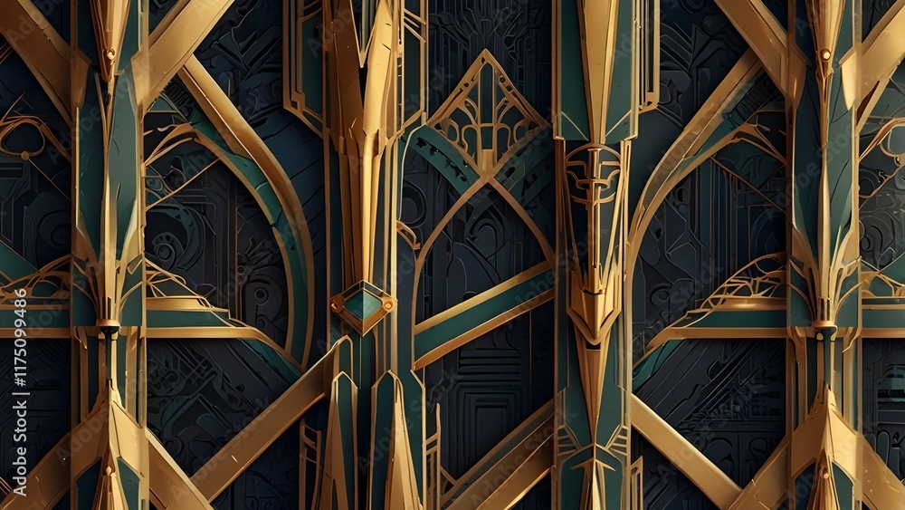 Art Deco, seamless wallpaper pattern Generative AI