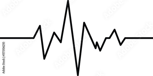  Heartbeat vector icon set. Heart shape with pulse line.