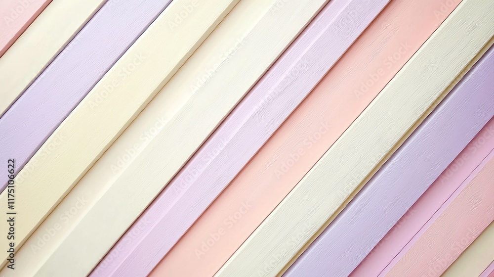 Fototapeta premium Pastel Colored Wooden Planks Diagonal Pattern