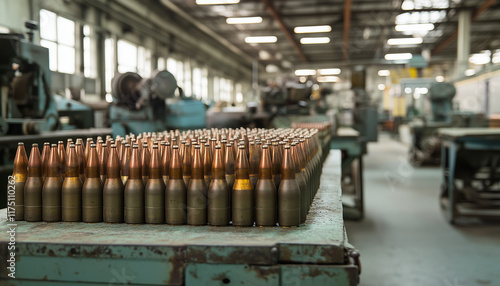 production hall for military shell for artillery photo