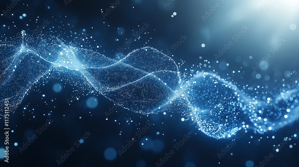 Obraz premium Celestial Flow: Abstract Blue Energy Wave 