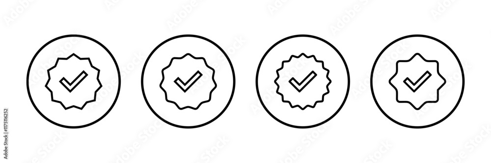 verified icon vector isolated on white background. verification check mark. approved icon