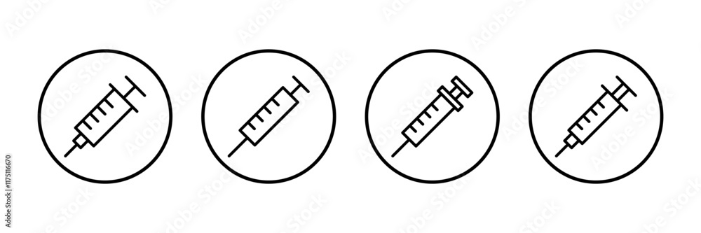 Syringe icon vector isolated on white background. injection icon Syringe icon vector isolated on white background. injection icon