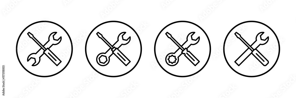 Repair icon vector isolated on white background. Wrench and screwdriver icon. settings vector icon. Maintenance. tools Repair icon vector isolated on white background. Wrench and screwdriver icon. settings vector icon. Maintenance. tools