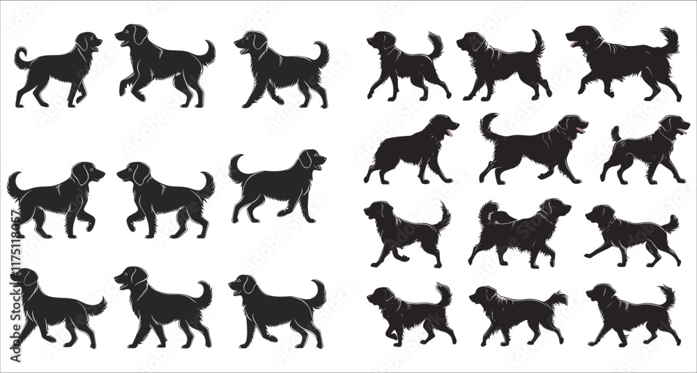 Playful dog running and jumping silhouettes, Set of various dog running and jumping in the field, Silhouettes of dogs walking and running at sunset vector, Set of dogs walking and running silhouettes Playful dog running and jumping silhouettes, Set of various dog running and jumping in the field, Silhouettes of dogs walking and running at sunset vector, Set of dogs walking and running silhouettes