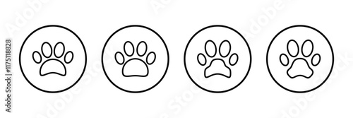 Paw icon vector isolated on white background. Paw Print icon