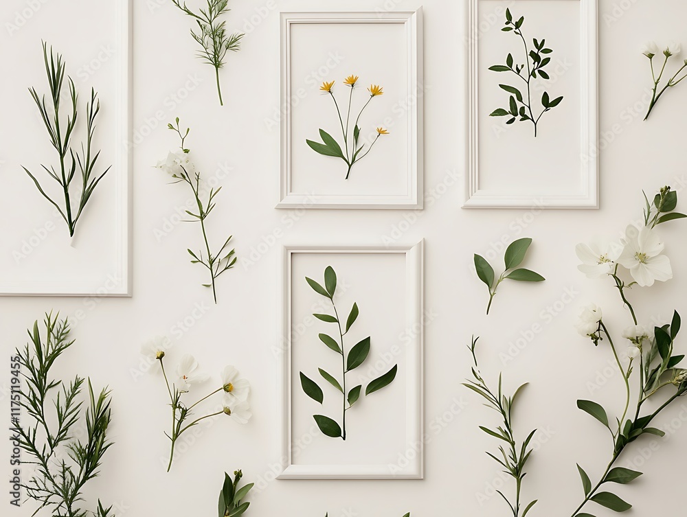 Hand-Drawn Botanical Floral Wreath Illustration with Minimalist Design, Perfect for Wedding Invitations, Stationery, and Nature-Themed Art Projects
