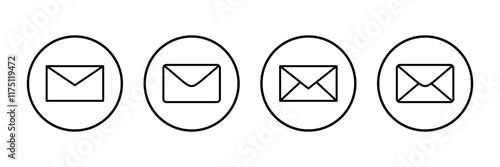Mail vector vector icon isolated on white background. E-mail icon. Envelope illustration. Message