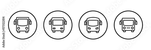 Bus Icon vector isolated on white background. Black bus vector icon