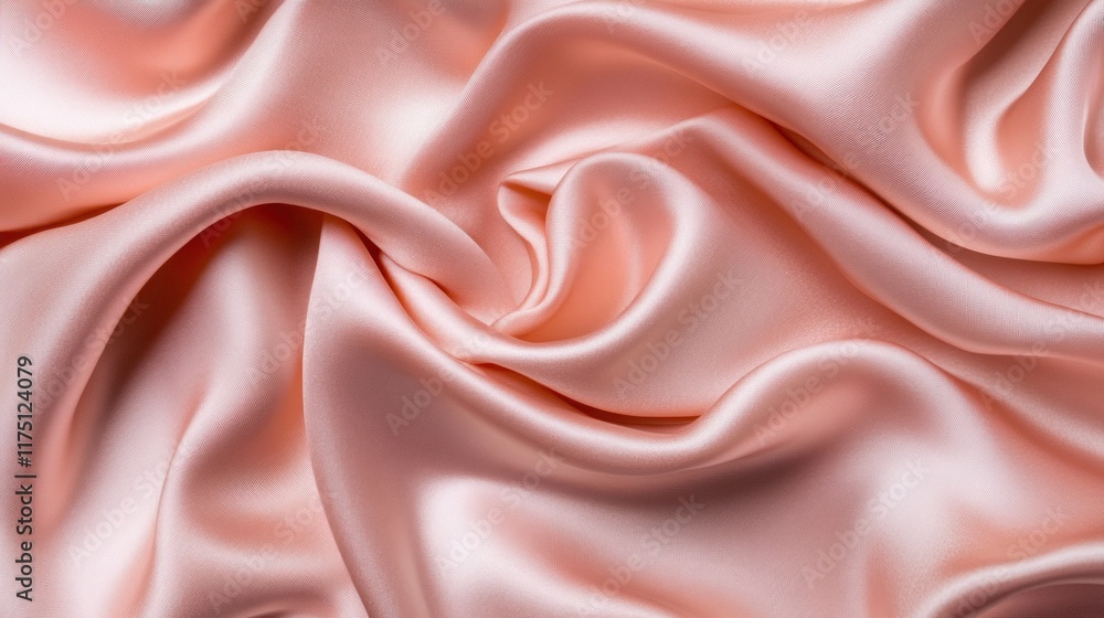 Soft pink satin fabric with flowing, wavy folds, providing a smooth and elegant background for love and holiday celebration banners Soft pink satin fabric with flowing, wavy folds, providing a smooth and elegant background for love and holiday celebration banners