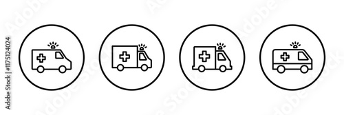 Ambulance Icon vector isolated on white background. Ambulance Icon Design. ambulance truck icon vector