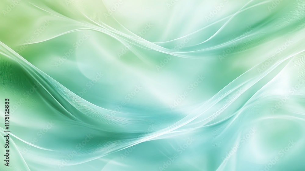 Naklejka premium Tranquil abstract blue-green background with soft water reflections and rippling waves, ideal for creating elegant web banners with text