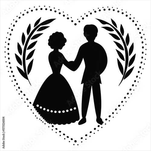 Valentine's Day silhouette vector illustration