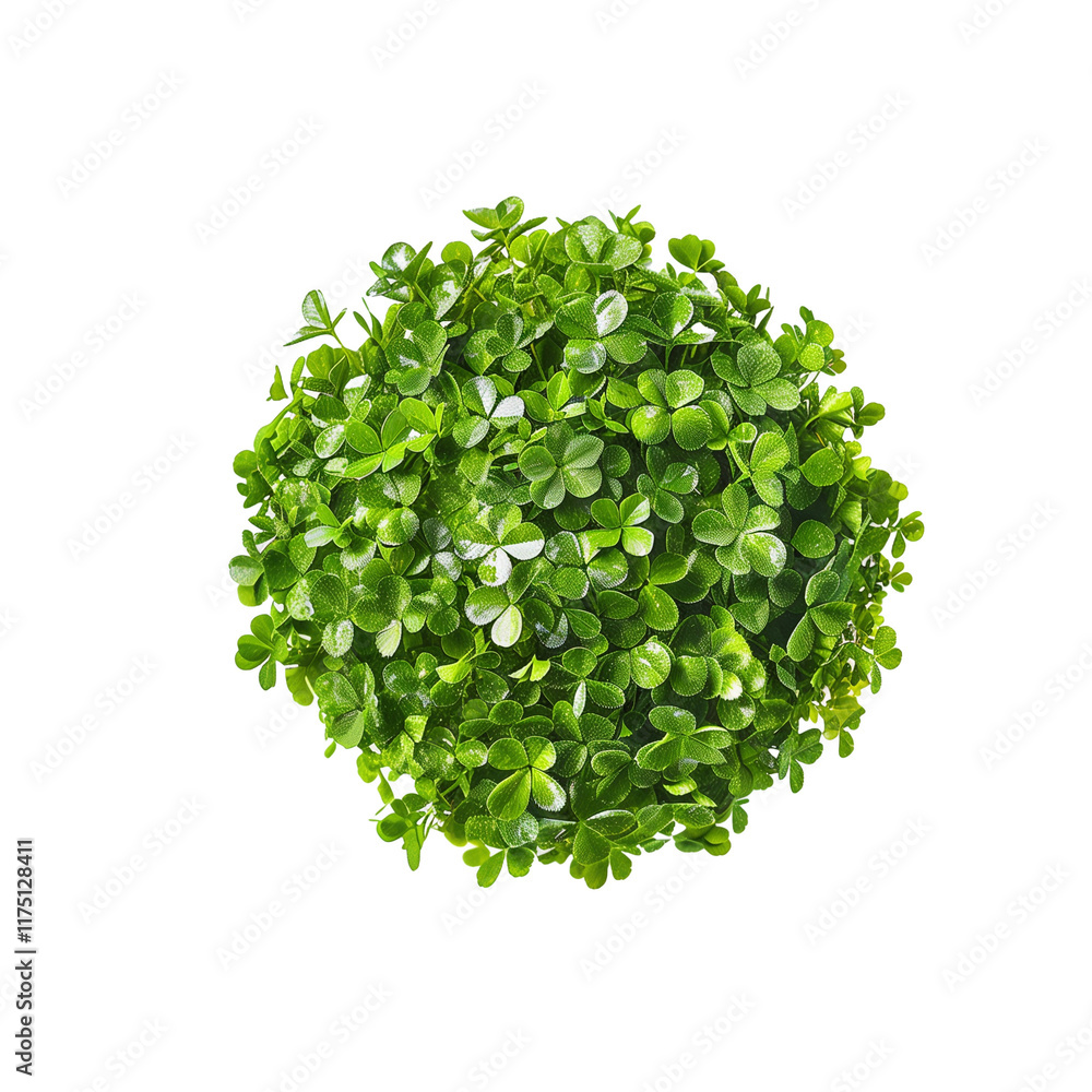 Fototapeta premium Vibrant Round Clover Cluster Against a White Background