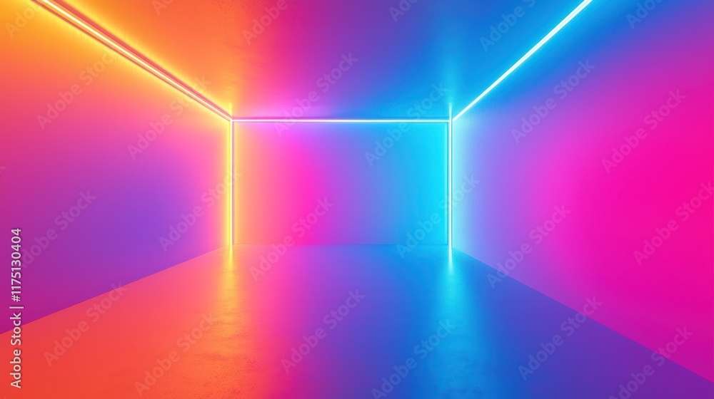 Neon Lights Illuminate a Colorful Room Neon Lights Illuminate a Colorful Room