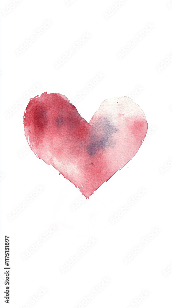 Watercolour heart shape isolated on white background. ai generated Watercolour heart shape isolated on white background. ai generated