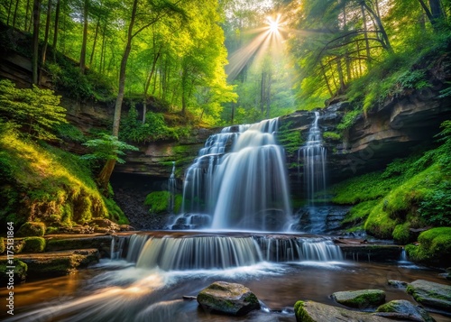 Ricketts Glen State Park Waterfall Photography: Lush Forest, Pennsylvania Nature Scene