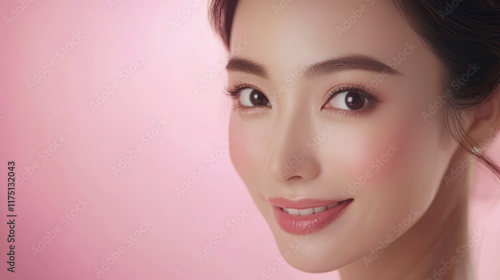 A Closeup Portrait of a Woman with Flawless Skin A Closeup Portrait of a Woman with Flawless Skin