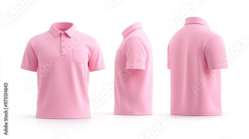 Pink Polo T-Shirt Mockup. Generative AI