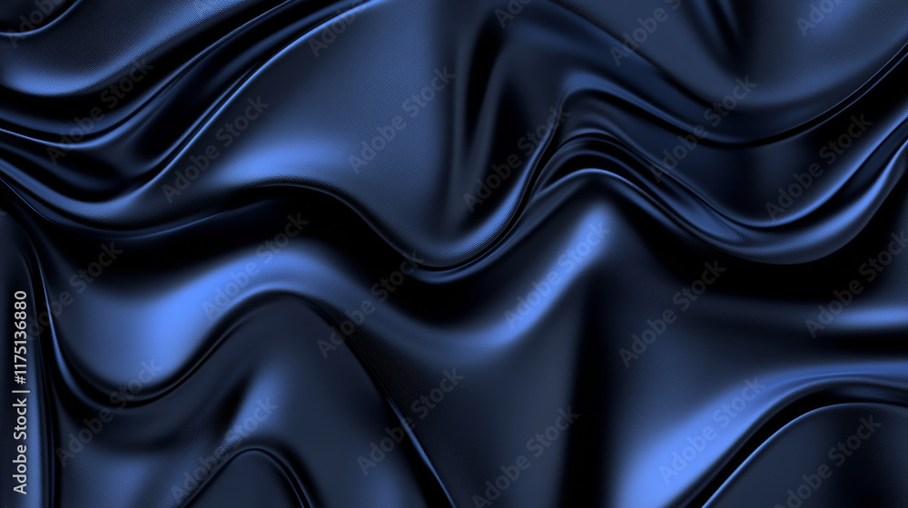 Obraz premium Smooth dark blue abstract waves create fluid texture