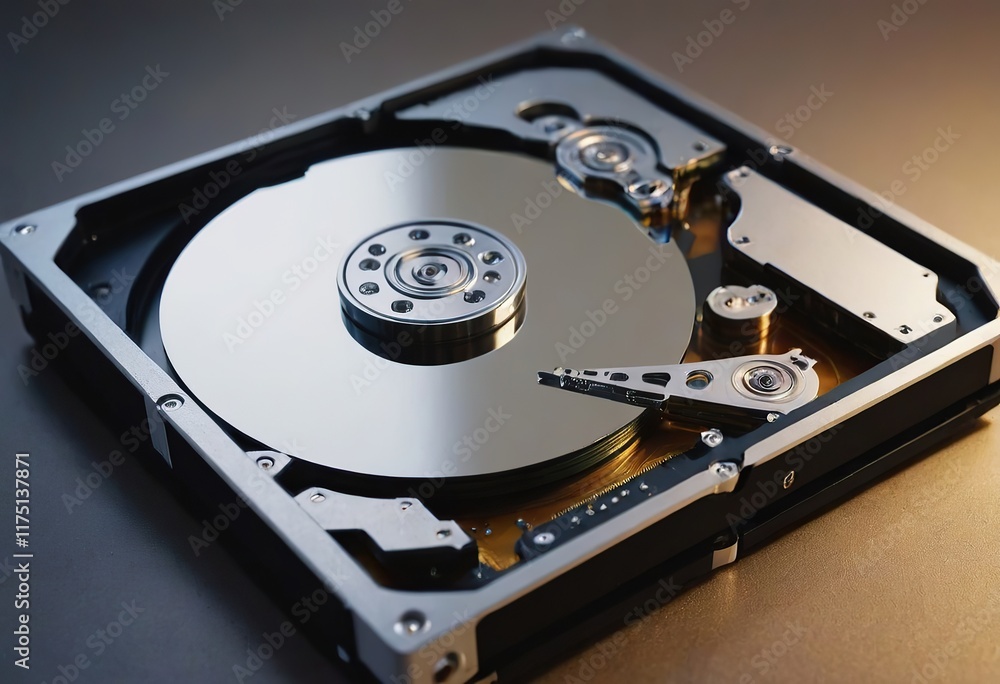 A Detailed CloseUp of the Internal Mechanism Inside a Hard Drive for Enhanced Understanding A Detailed CloseUp of the Internal Mechanism Inside a Hard Drive for Enhanced Understanding