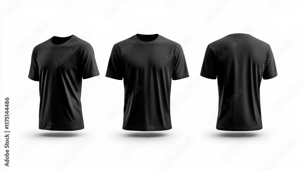 Charcoal 3D mockup of a t-shirt isolated on white. Generative AI Charcoal 3D mockup of a t-shirt isolated on white. Generative AI